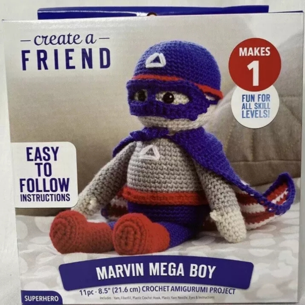 Create A Friend Superhero Marvin Mega Boy Crochet Kit
